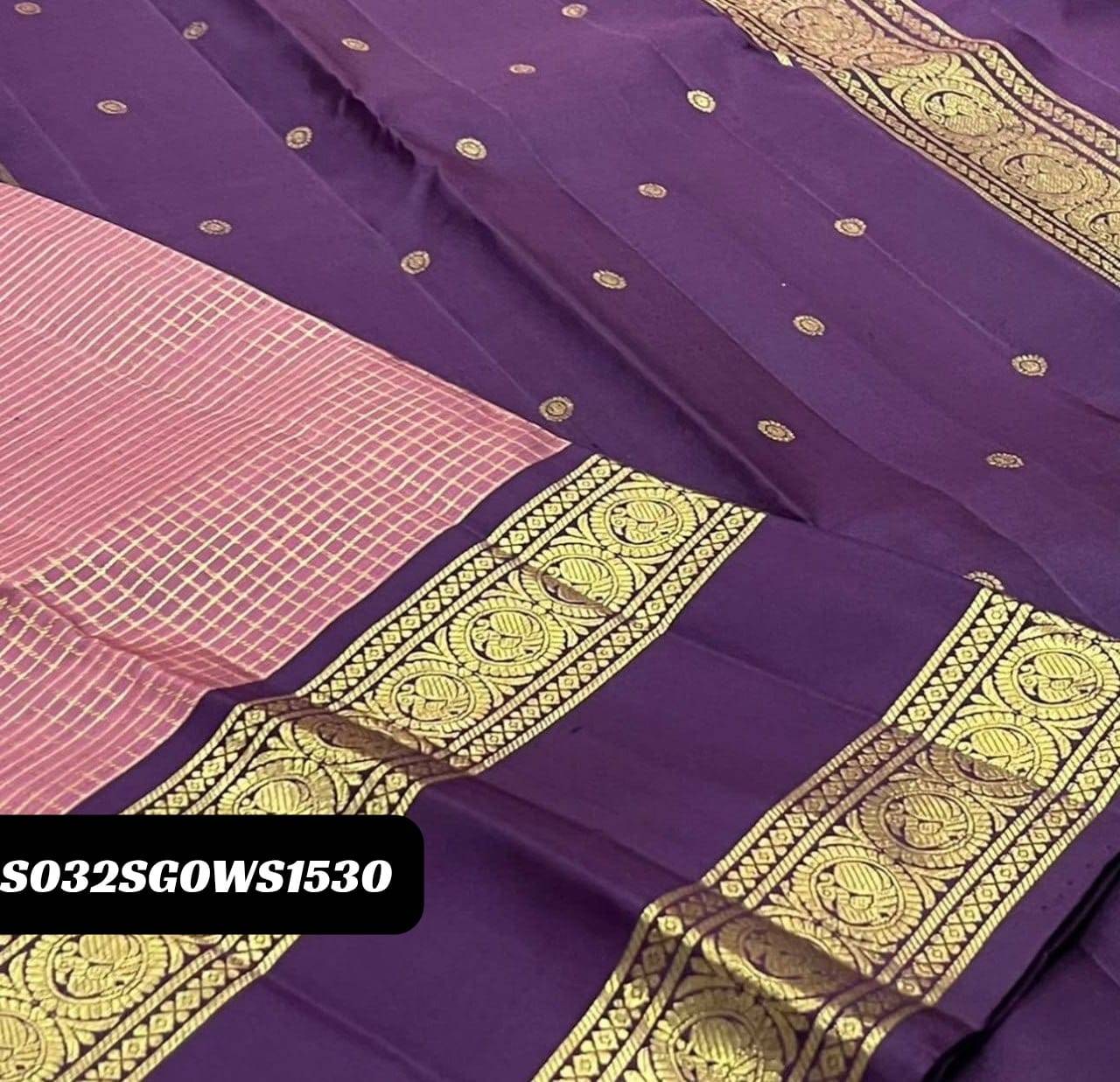 Orange Elegant Banarasi Soft Silk Saree with Zari Motifs & Jacquard Border Blouse